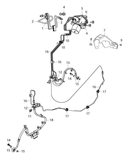 Tube Brake Primary Diagram for 68351122AB