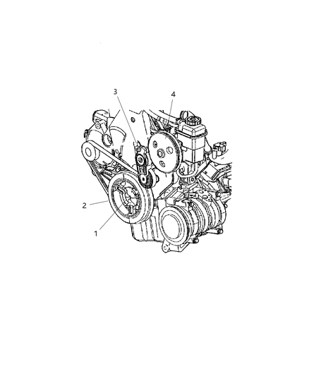 Tensioner And Bracket Engine Mount Diagram for 4668364AB