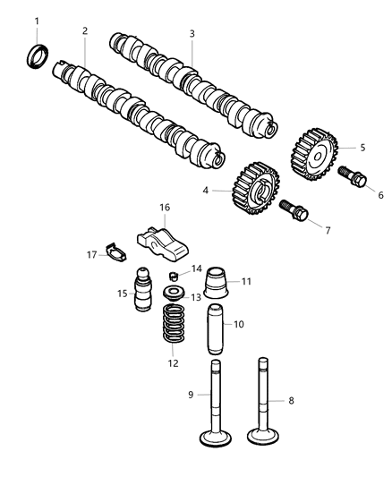 Spring Rocker Arm Roller Retaining Diagram for 68220886AA