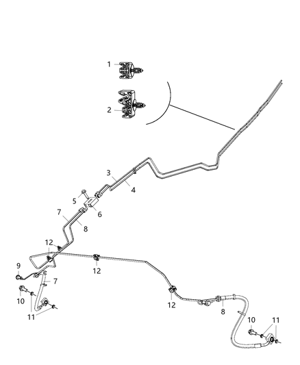 2014 Ram 1500 Clip Tube 3 Way Diagram for 68213292AA