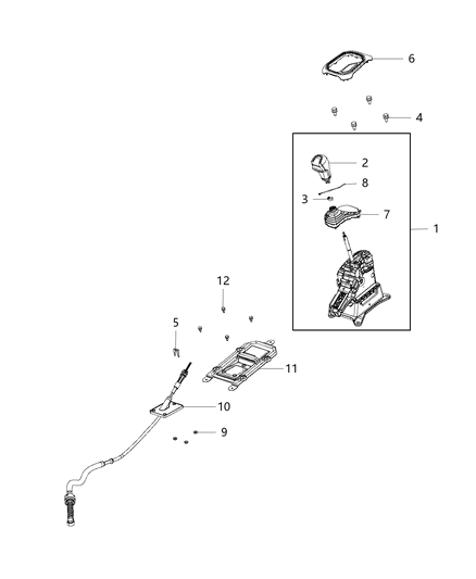 2007 Jeep Compass Bracket Transmission Control Cable Diagram for 68246594AA
