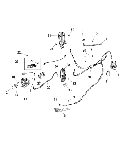 Hinge Sliding Door Diagram for 68303814AA