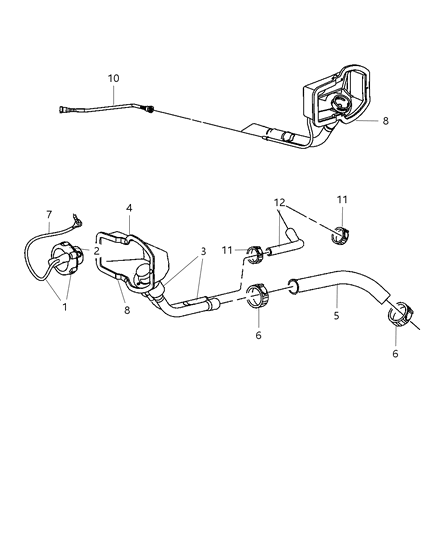 Hose Fuel Filler Diagram for 52110306AA