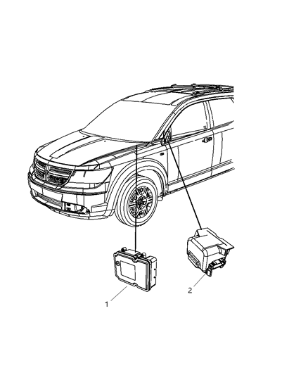 2001 Chrysler Town & Country Module Anti-Lock Brake System Diagram for 68089576AA