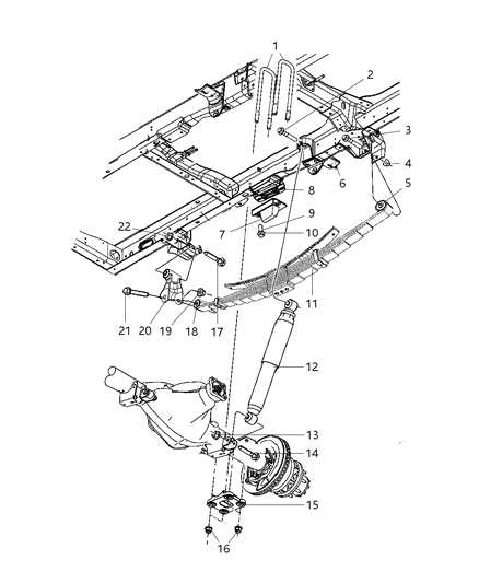 2007 Chrysler Pacifica Bumper Auxiliary Spring Diagram for 52121968AC