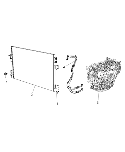 2003 Jeep Grand Cherokee Hose Transmission Oil Cooler Pressure And Return Diagram for 68078998AA