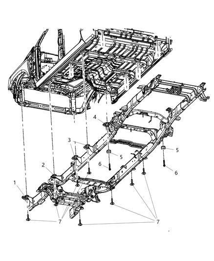 Cushion Body Hold Down Lower Diagram for 68239840AA