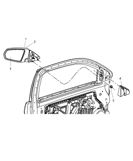 Mirror Outside, Rearview, Electric, Heated Diagram for 1CK921R3AC