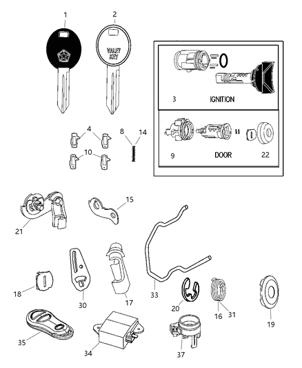 1991 Dodge Colt Key Valet Diagram for 5019131AA