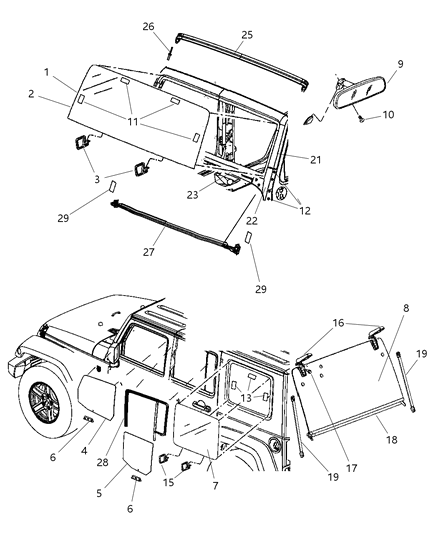 Reinforcement Windshield Diagram for 55395578AC