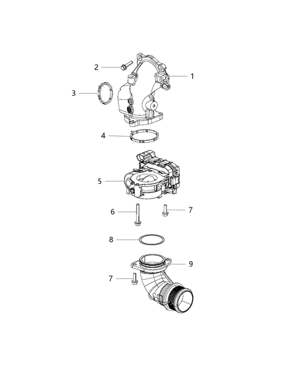 Gasket Throttle Body Diagram for 68418089AA
