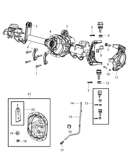 Housing Axle Diagram for 68017174AC
