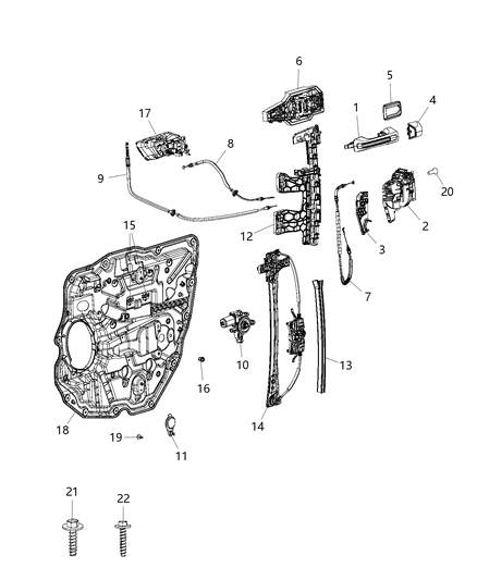 Bracket Door Handle Diagram for 68307241AE