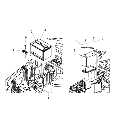 1984 Jeep J10 Tray Battery Diagram for 55397291AB