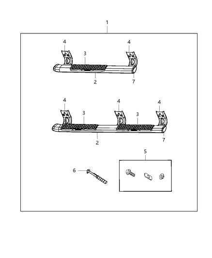 2009 Jeep Liberty Step Side Diagram for 68144259AE