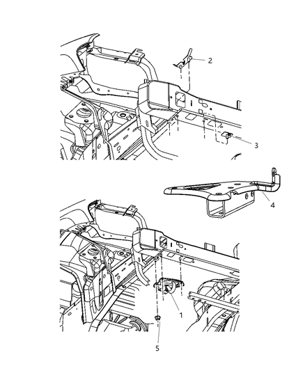 Bracket Tow Hook Diagram for 52089364AC