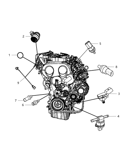 2010 Dodge Avenger Sensor Crankshaft Diagram for 68040931AB
