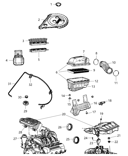 Element Air Cleaner Diagram for 53032404AA