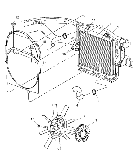 Hose Radiator Outlet Diagram for 52029279AA