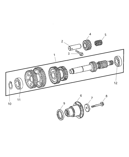 Washer Output Shaft Diagram for 5142861AA