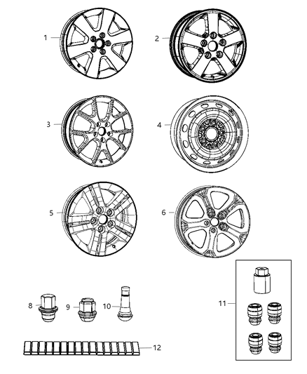 Wheel Aluminum Diagram for 5PS08JXYAA