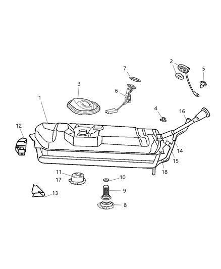 1999 Dodge Durango Cap Fuel Filler Diagram for 5102961AA