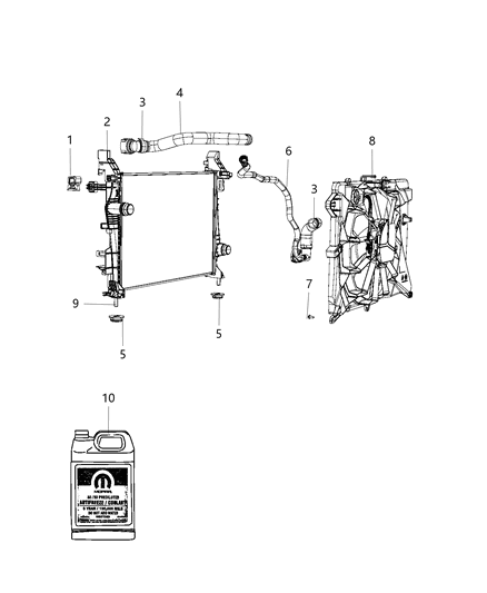 Hose Radiator Outlet Diagram for 68249895AB
