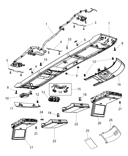 Lamp Reading LED Also Serviced In Item 11 Assembly Diagram for 1DT52DX9AA