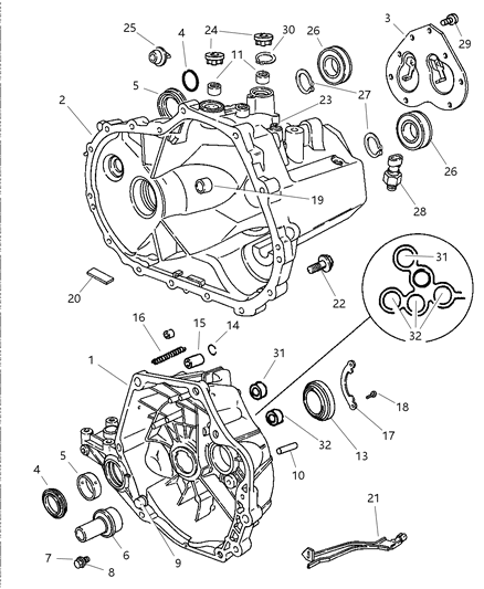 1992 Dodge D150 Seal Differential Case Diagram for 4762418AB