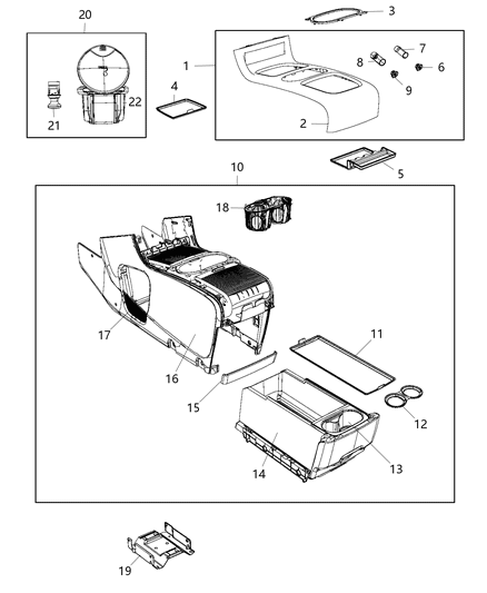 Liner Cup Holder Diagram for 1WV70HL5AA