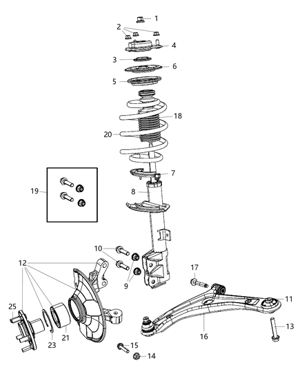 Arm Lower Control Front Diagram for 5105041AE