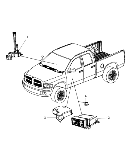 2001 Chrysler LHS Module Occupant Restraint Diagram for 56043714AC