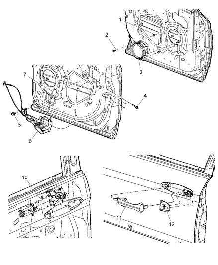 Latch Front Door Diagram for 4894267AF