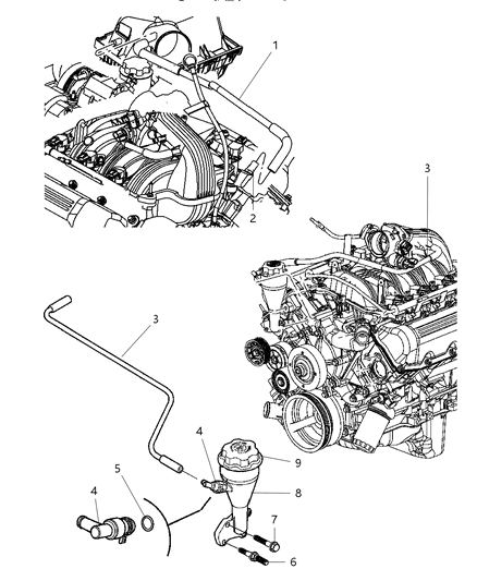 2007 Jeep Commander Hose Make Up Air Diagram for 53013884AA