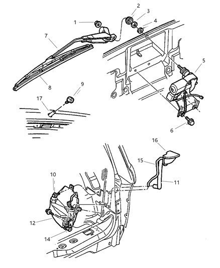 Blade Wiper Diagram for 5003651AA