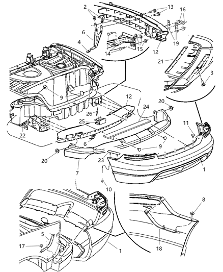 Fascia Rear Primed Diagram for 1CR60TZZAD