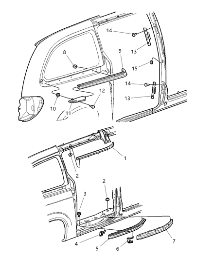 2011 Dodge Charger Track Sliding Door Diagram for 4717736AD