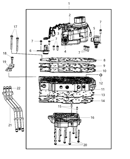 Plate Transmission Valve Body Includes Plate And Gasket Diagram for 5078822AC