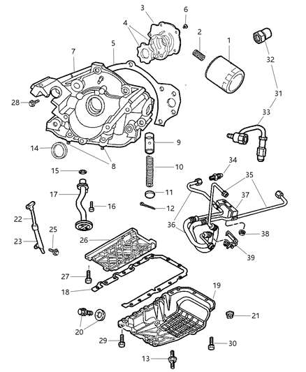 Line Oil Cooler Return Diagram for 4698773AC
