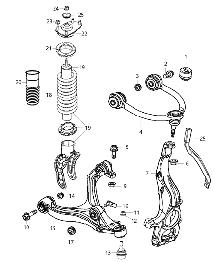 Spring Front Coil Diagram for 68029624AE
