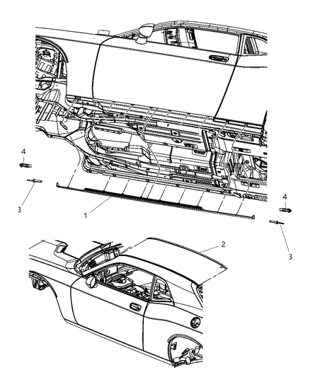 1994 Dodge B150 Cladding Front Door Diagram for 5028798AE