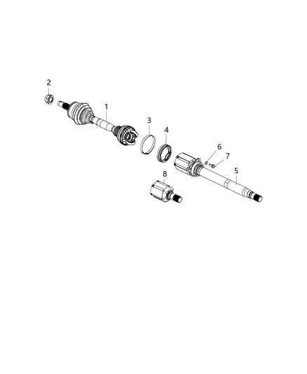 1986 Jeep Comanche Shaft Axle Half Diagram for 68261744AA