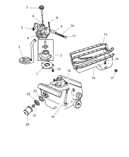 2003 Chrysler PT Cruiser Bushing, Oil Pump And Distributor Drive Shaft (1986) Diagram for 1737725