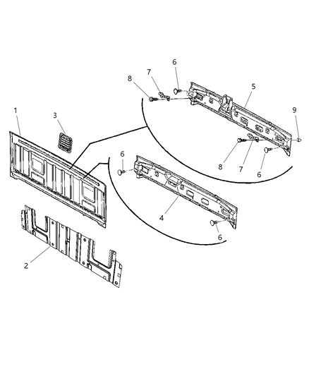 2008 Dodge Ram 1500 Exhauster Bodyside Aperture Diagram for 55055998AE