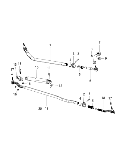 Socket Drag Link Inner Diagram for 68258759AB