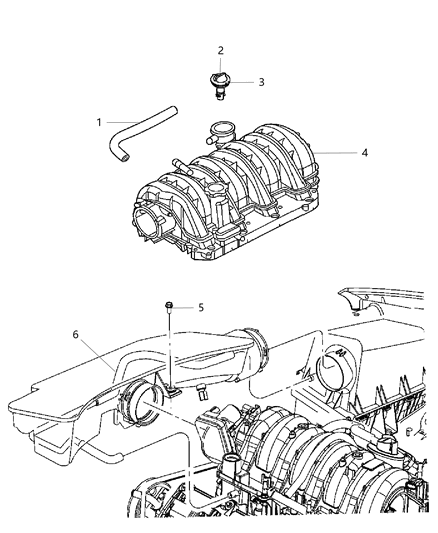 Hose PCV Valve To Intake Manifold Diagram for 4591961AF