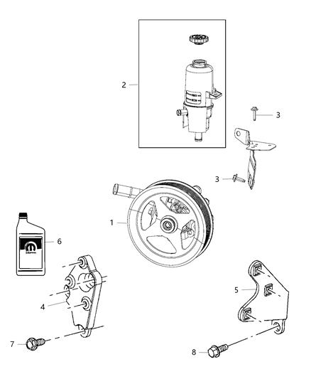 2006 Dodge Sprinter 3500 Reservoir Power Steering Fluid Includes Reservior Cap Diagram for 68193090AB