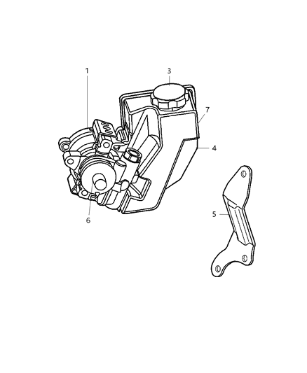 Reservoir Power Steering Pump Diagram for 5093219AA