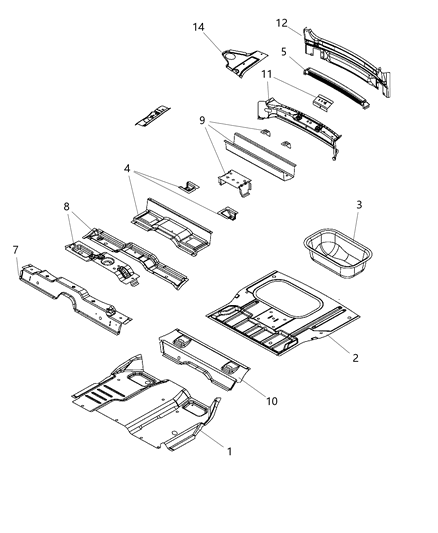 2008 Chrysler Town & Country Panel Liftgate Opening Diagram for 68069601AB