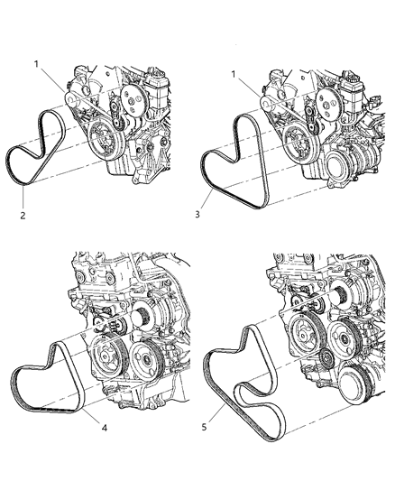 1987 Dodge 600 Belt Alternator Drive 2.4L Diagram for 4668380AC